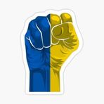 TSC Ukrayna Ukraine Bayrak Deseni yumruk Araba Sticker Etiket 19CM