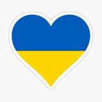 TSC Ukrayna Ukraine Kalp bayrak Sticker Yapıştırma 18CM