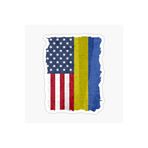 TSC Ukrayna Ukraine ve Abd Bayrak Sticker Etiket 18CM Çok Renkli, 31agusx245