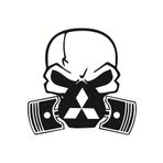 TSC Z1881 Mitsubishi Kuru Kafa Gaz Maskesi Araba Sticker