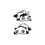 TSC Z483 Yan Ayna Panda Araba Sticker