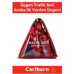 Tse Belgeli Tüvtürk Uyumlu Üçgen Trafik Seti Bez Çantalı Karayollarına Uygun Araba Ilk Yardım Üçgen