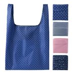 TSHAOUN 4 Paket Katlanabilir Alışveriş Çantaları Yeniden Kullanılabilir Çevre Dostu Bakkal Bez Çantalar, Suya Dayanıklı Alışveriş Çantası, cepli alışveriş çantaları tote çanta, Depolama için Ekli
