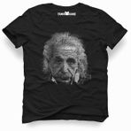 Tshirthane Albert Einstein Tipografi Siyah Erkek T-shirt