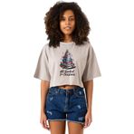Tshirthane All Booked For Christmas Taş Rengi Kadın Crop