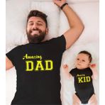 Tshirthane Amazing Dad Amazing Kid Baba Oğul Kız Tek Ürün Fiyatıdır Kombin Yapmak Için En Az 2 Adet Sepete Ekle - XS - Siyah