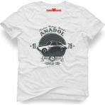 Tshirthane Anadol Turkish Car 1970 Beyaz Erkek T-Shirt - XL