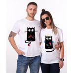 Tshirthane Angel Cat Devil Cat Sevgili Kombinleri T-shirt Kombini
