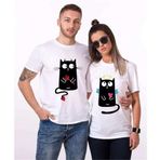 Tshirthane Angel Cat Devil Cat Sevgili Kombinleri Tshirt Kombini, Erkek, M-Tek Ürün Fiyatıdır, Kombin Yapmak İçin En Az 2 Adet Sepete Ekleyiniz