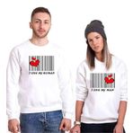 Tshirthane Aşkımızın Barkodu Sevgili Kombinleri Sweatshirt Kombini, Erkek, XL-Tek Ürün Fiyatıdır, Kombin Yapmak İçin En Az 2 Adet Sepete Ekleyiniz