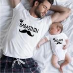 Tshirthane Baba Oğul Babasının Veliahtı (Tek Ürün Fiyatıdır Kombin Yapmak Için 2 Adet Sepete Ekleyiniz) - 3XL - Beyaz