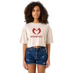 Tshirthane Babymonster Monstiez Bej Kadın Crop
