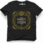 Tshirthane Balık Burcu Pisces Siyah Erkek Tshirt