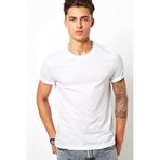 Tshirthane Baskısız Düz Sade Beyaz Erkek Örme T-shirt