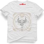 Tshirthane Boğa Burcu Taurus Beyaz Erkek Tshirt