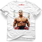 Tshirthane Boksor Mike Tyson Beyaz Erkek T-Shirt - XL