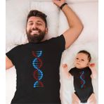 Tshirthane Bordo Mavi Dna Baba Oğul Kız (Tek Ürün Fiyatıdır Kombin Yapmak Için En Az 2 Adet Sepete Ekleyiniz) - 18 - 24 Ay - Siyah