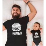 Tshirthane Burger Slider Baba Oğul Kız (Tek Ürün Fiyatıdır Kombin Yapmak Için En Az 2 Adet Sepete Ekleyiniz) - 0 - 3 Ay - Siyah