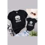 Tshirthane Burger Slider Baba Oğul Kız (Tek Ürün Fiyatıdır Kombin Yapmak Için En Az 2 Adet Sepete Ekleyiniz) - 2XL - Siyah