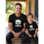 Tshirthane Burger Slider Baba Oğul Kız (Tek Ürün Fiyatıdır Kombin Yapmak Için En Az 2 Adet Sepete Ekleyiniz) - XL - Siyah