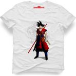 Tshirthane Dragon ball z Erkek T-Shirt - M - Beyaz
