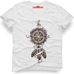 Tshirthane Dreamcatcher pusula Erkek T-Shirt - XXXL - Beyaz