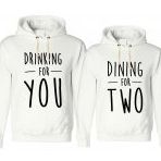Tshirthane Drinking For You Dining For Two 2'li Sevgili Sweatshirt