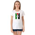Tshirthane Free Hand Palestine Flag Kapüşonlu Kadın Beyaz Sweatshirt