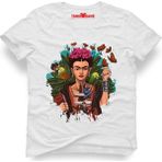 Tshirthane Frida Kahlo Beyaz Erkek T-Shirt - XL