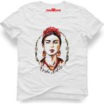Tshirthane Frida Kahlo Beyaz Erkek T-Shirt