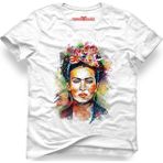 Tshirthane Frida Kahlo Free Unisex Kalıp Beyaz Erkek T-Shirt - XL