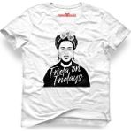 Tshirthane Frida Kahlo On Fridays Unisex Kalıp Beyaz Erkek T-Shirt - M