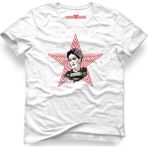 Tshirthane Frida Kahlo Star Unisex Kalıp Beyaz Erkek T-Shirt - M