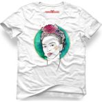 Tshirthane Frida Kahlo Unisex Kalıp Beyaz Erkek T-Shirt - M