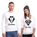 Tshirthane Groom Bride Sevgili Kombinleri Sweatshirt Kombini