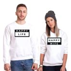 Tshirthane Happy Sevgili Kombinleri Sweatshirt Kombini