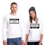 Tshirthane Happy Sevgili Kombinleri Sweatshirt Kombini
