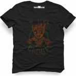 Tshirthane I Am Groot Sarmaşık Siyah Erkek T-shirt