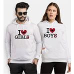 Tshirthane I love Boy Girl Sevgili Kombinleri Sweatshirt Kombini