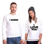 Tshirthane I Love You I Know Sevgili Kombinleri Sweatshirt Kombini, Kadın, XS, N11PTTSV20SW166-Tek Ürün Fiyatıdır, Kombin Yapmak İçin En Az 2 Adet Sepete Ekleyiniz