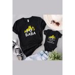 Tshirthane Inşaat Araçları Baba Oğul Kız (Tek Ürün Fiyatıdır Kombin Yapmak Için En Az 2 Adet Sepete Ekleyiniz) - 12 - 15 Ay - Siyah