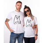 Tshirthane Kedi Kız Erkek 2'li Sevgili T-shirt