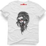 Tshirthane Kızılderili kız Erkek T-Shirt - XXL - Beyaz