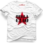 Tshirthane La Case De Papel Bella Ciao Star Beyaz Erkek T-Shirt - XL