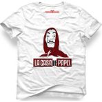 Tshirthane La Case De Papel Hodie Beyaz Erkek T-Shirt - XS