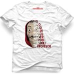 Tshirthane La Case De Papel Nombres De Papel Beyaz Erkek T-Shirt