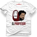 Tshirthane La Case De Papel Salvador Dali Beyaz Erkek T-Shirt - XS