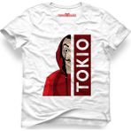 Tshirthane La Case De Papel Tokyo Tokio Salvador Dali Beyaz Erkek T-Shirt - M