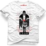 Tshirthane Leon & Mathilda The Professional Red Head Dog Sevginin Gücü Beyaz Erkek T-Shirt - XL