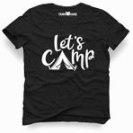 Tshirthane Lets Go Camping Siyah Erkek T-shirt